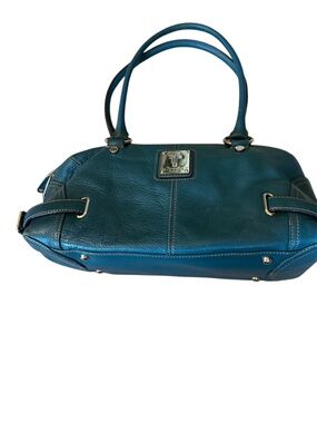 Tignanello Teal Leather Satchel Handbag